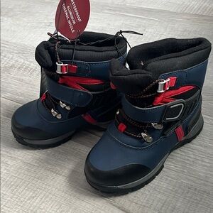 Swiss Tech Kids Waterproof Boots - Navy and Red NEW
